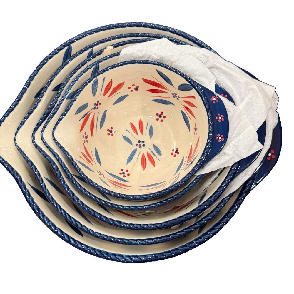 Set Of 5 Temp-tations Stacking Mixing Bowls, Old World, PPP-SQ-846286, Preloved